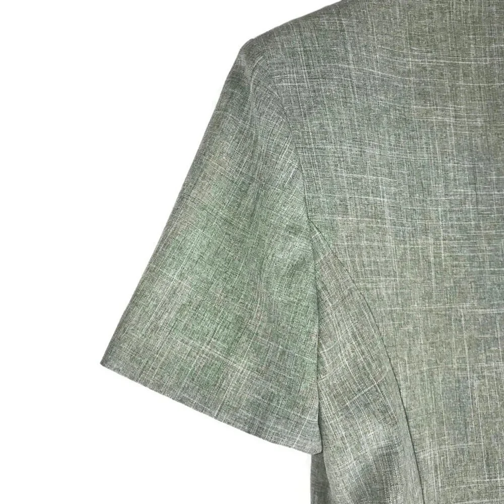 Vintage Womens Sage Green Short Sleeve Blazer & Pencil Skirt Suit Set